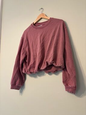 GAP NWT Washed Mauve Women’s Cropped Sweatshirt- bubble hem